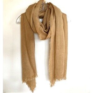 NEW Women’s Nordstrom Phase 3 Fringe Tan Light Weight Scarf/Wrap